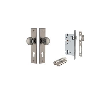 Paddington Knob - Chamfered Backplate Entrance Kit with High Security Lock