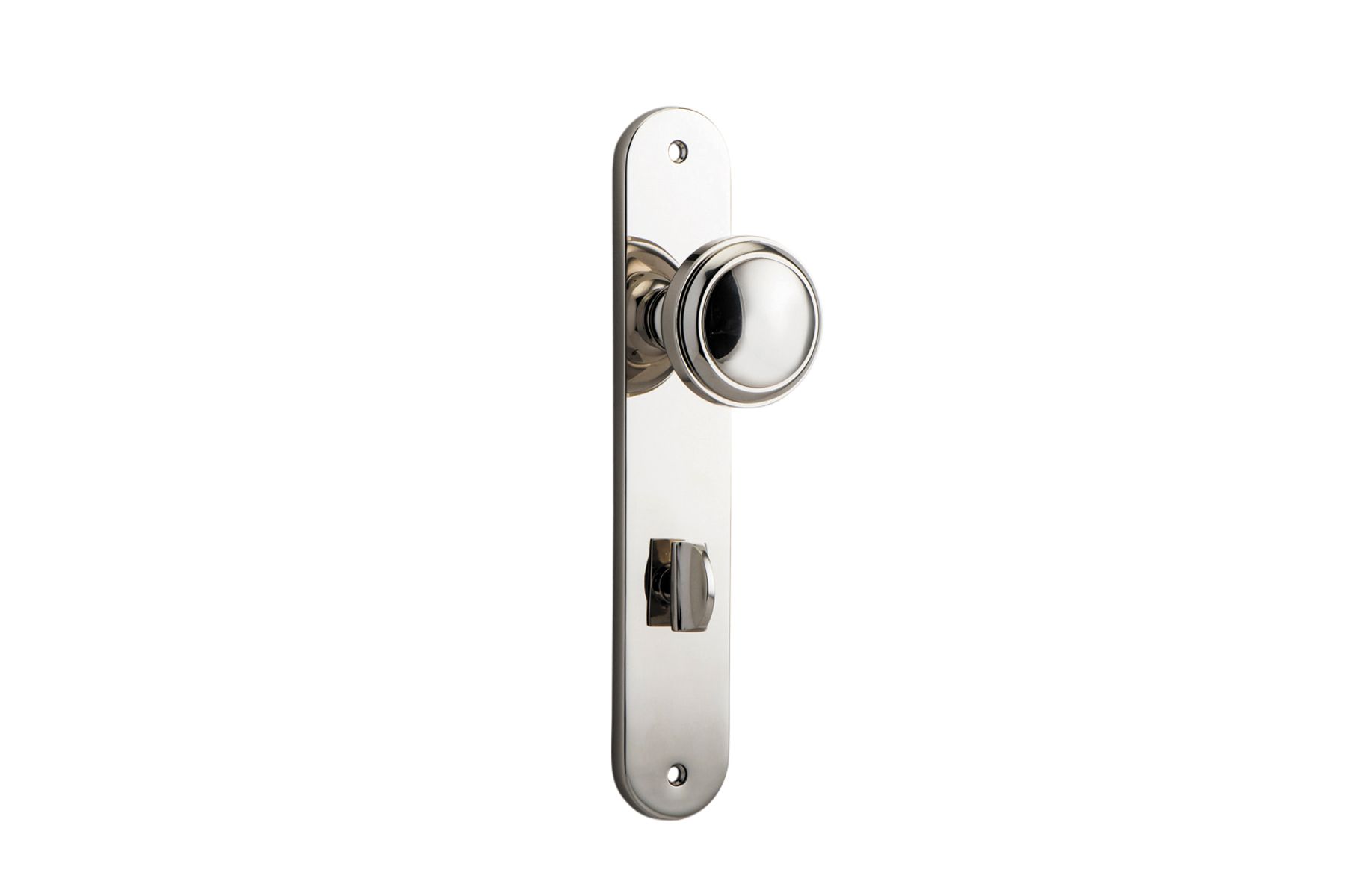 14332P85 - Paddington Knob - Oval Backplate - Polished Nickel - Privacy