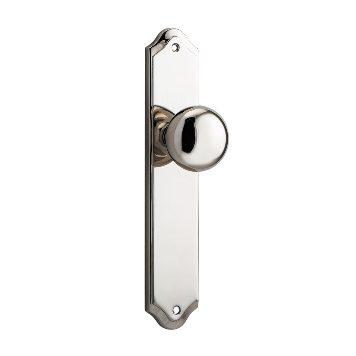 14328 - Cambridge Knob - Shouldered Backplate - Polished Nickel - Passage