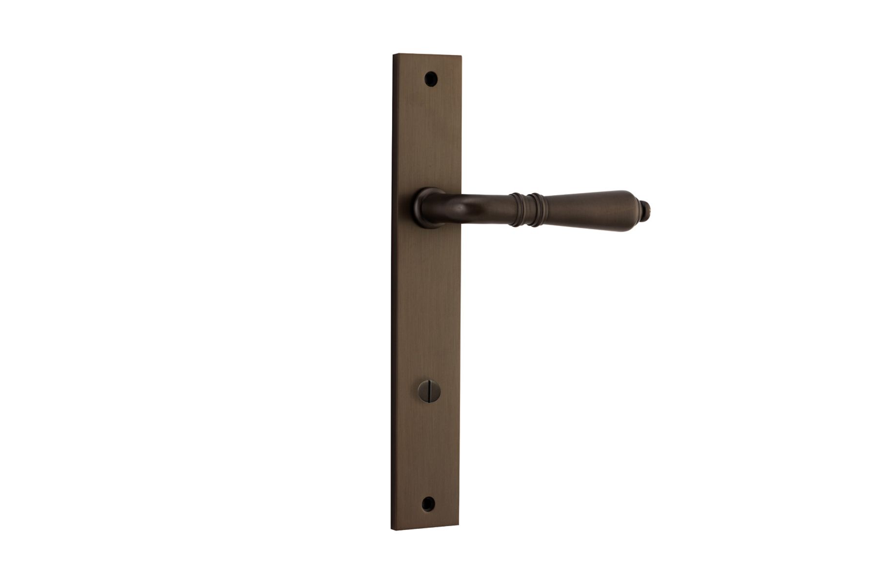 10700P85 - Sarlat Lever - Rectangular Backplate - Signature Brass - Privacy