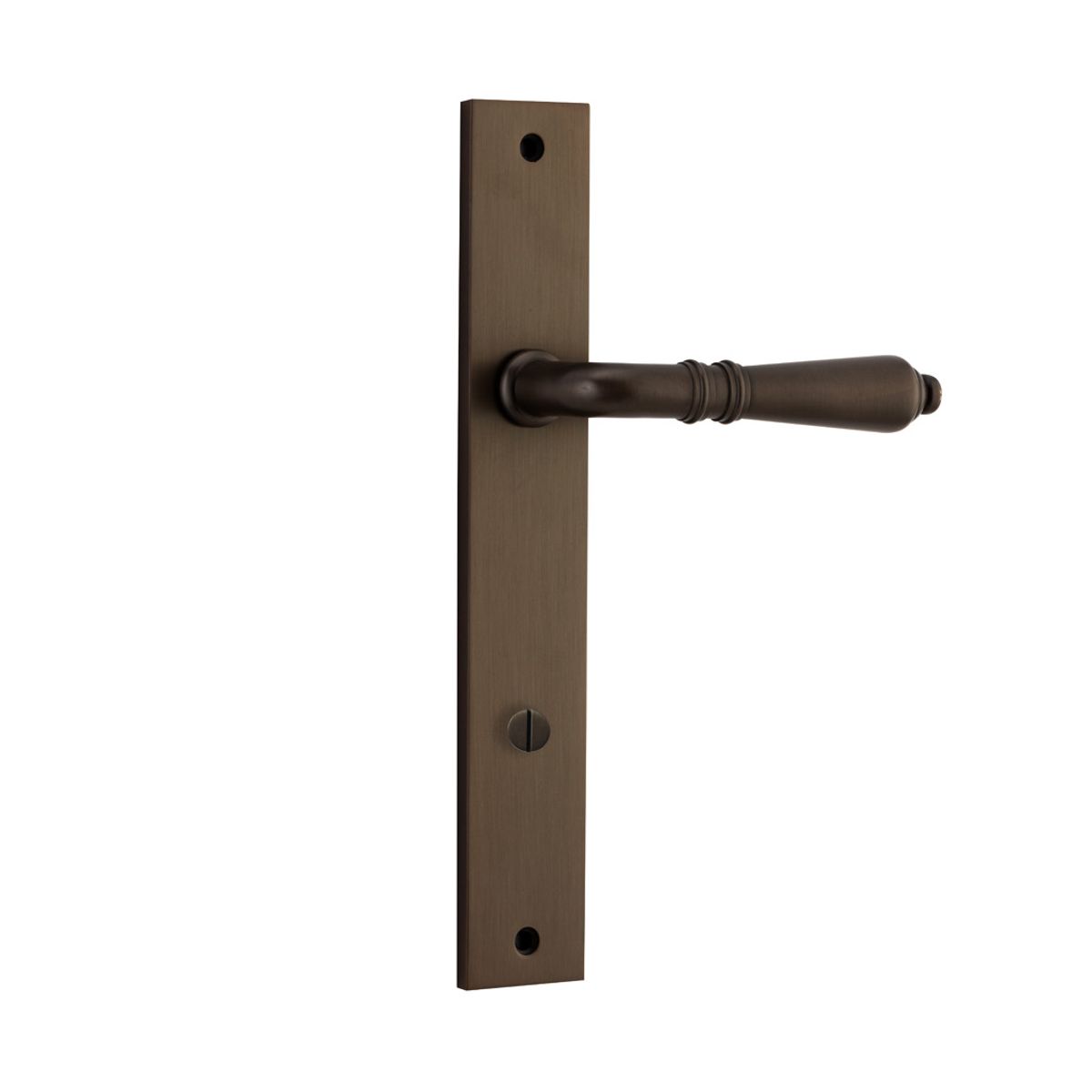 10700P85 - Sarlat Lever - Rectangular Backplate - Signature Brass - Privacy