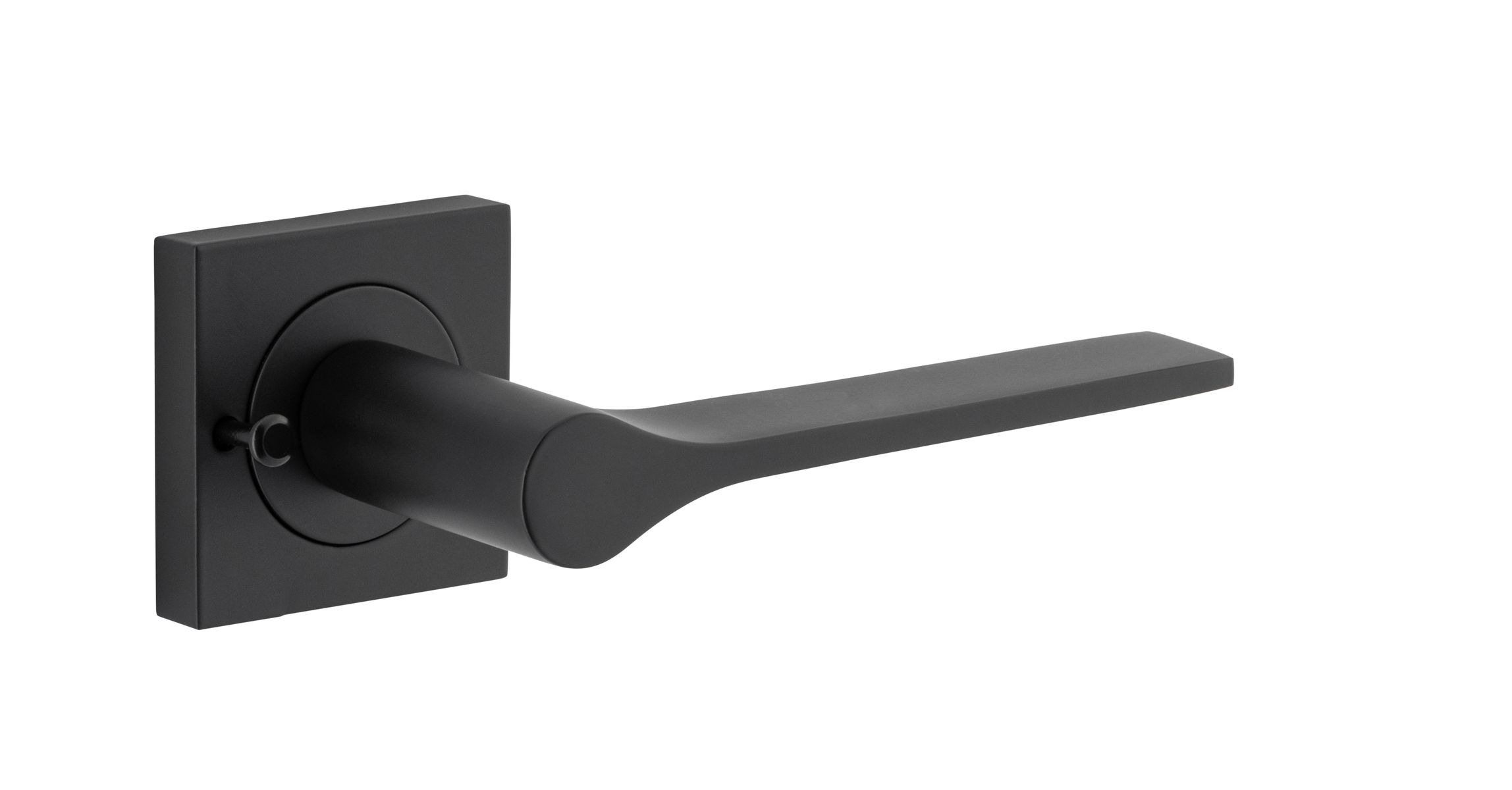0433KIBPRIV60 - Como Lever - Square Rose Privacy Kit (Inbuilt Privacy) - Matt Black - Privacy