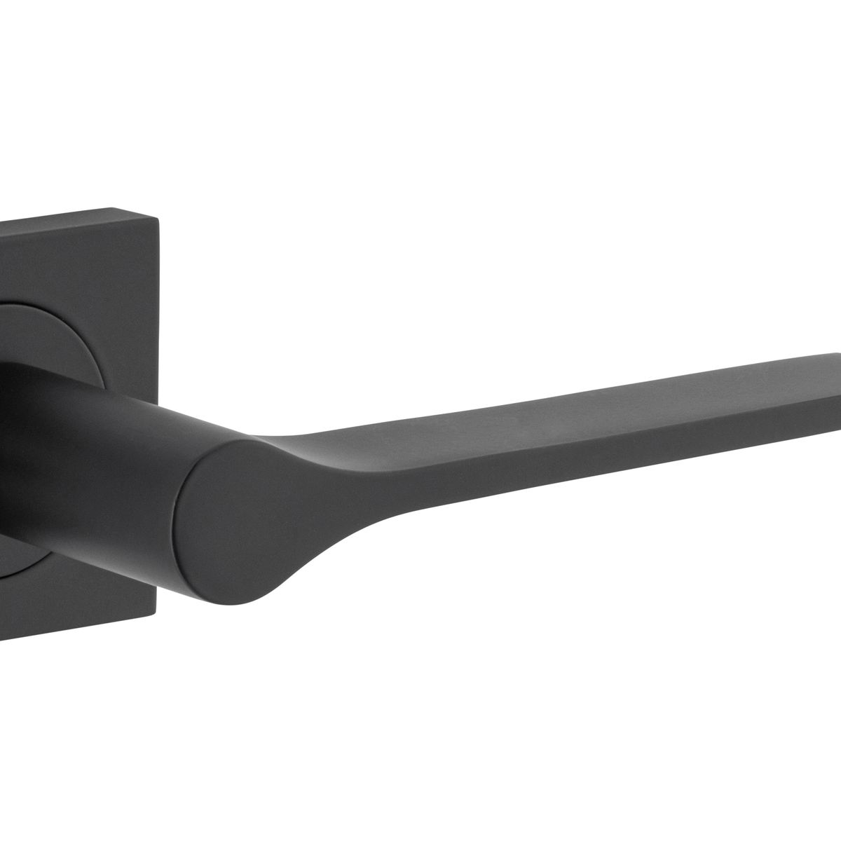 0433KIBPRIV60 - Como Lever - Square Rose Privacy Kit (Inbuilt Privacy) - Matt Black - Privacy