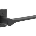 0433KIBPRIV60 - Como Lever - Square Rose Privacy Kit (Inbuilt Privacy) - Matt Black - Privacy
