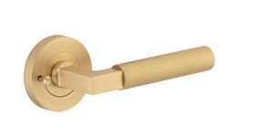0453KIBPRIV60 - Berlin Lever - Round Rose Privacy Kit (Inbuilt Privacy) - Brushed Brass - Privacy