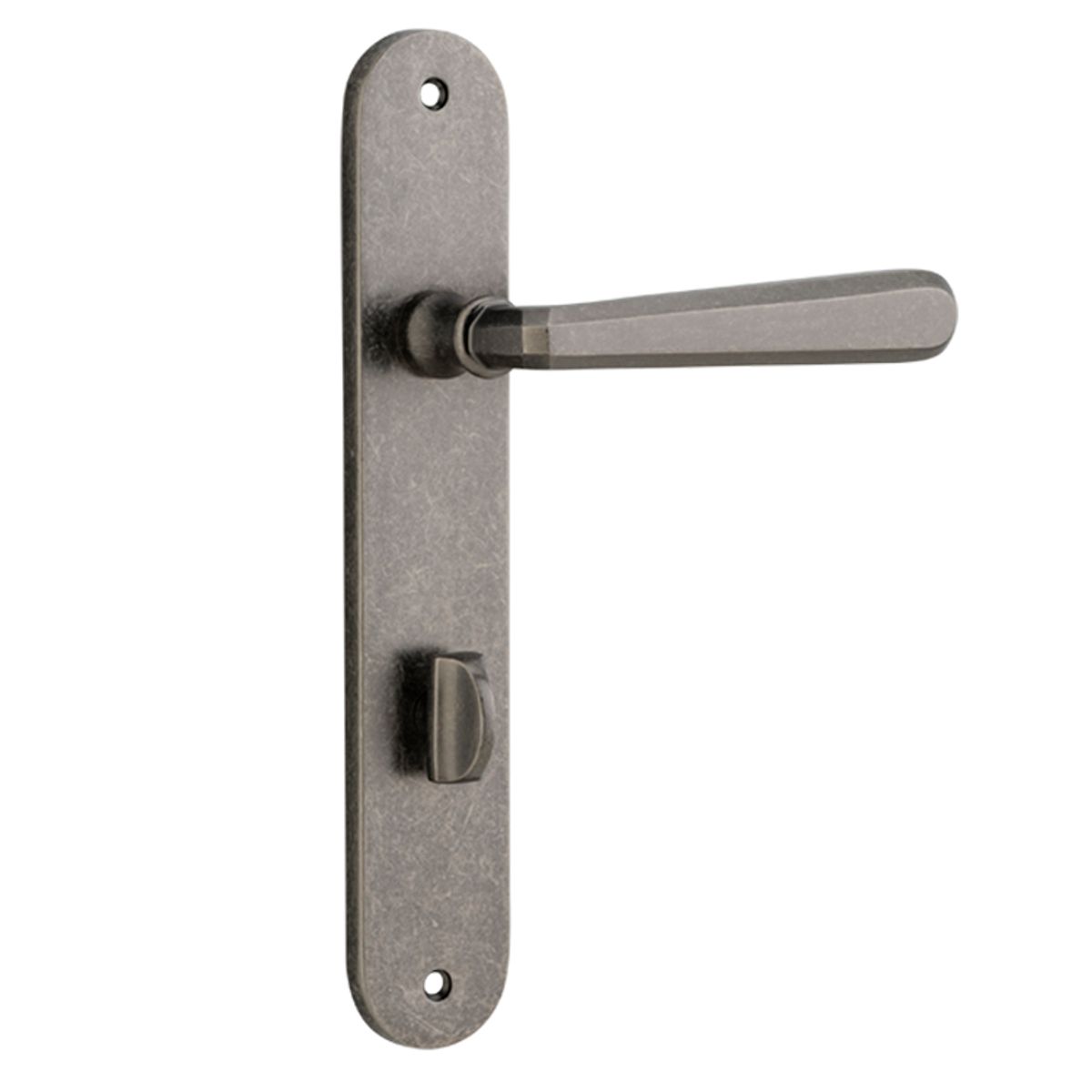 13876P85 - Copenhagen Lever - Oval Backplate - Distressed Nickel - Privacy