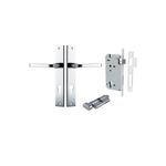 11708KENTR60KT - Annecy Lever - Rectangular Backplate Entrance Kit with High Security Lock - Polished Chrome - Entrance