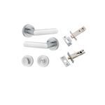 20775KPRIV60 - Osaka Lever - Round Rose Privacy Kit with Separate Privacy Turn - Brushed Chrome - Privacy