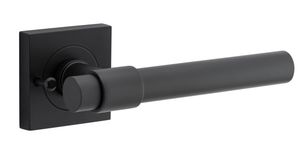 21203KIBPRIV60 - Helsinki Lever - Square Rose (Inbuilt Privacy) - Matt Black - Privacy