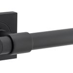 21203KIBPRIV60 - Helsinki Lever - Square Rose (Inbuilt Privacy) - Matt Black - Privacy