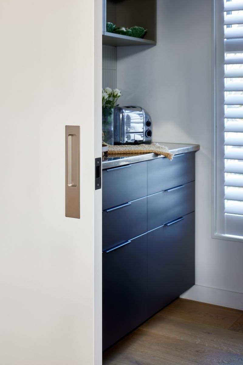 21419 - Rectangular Sliding Door Pull Passage Kit - Satin Nickel - Passage
