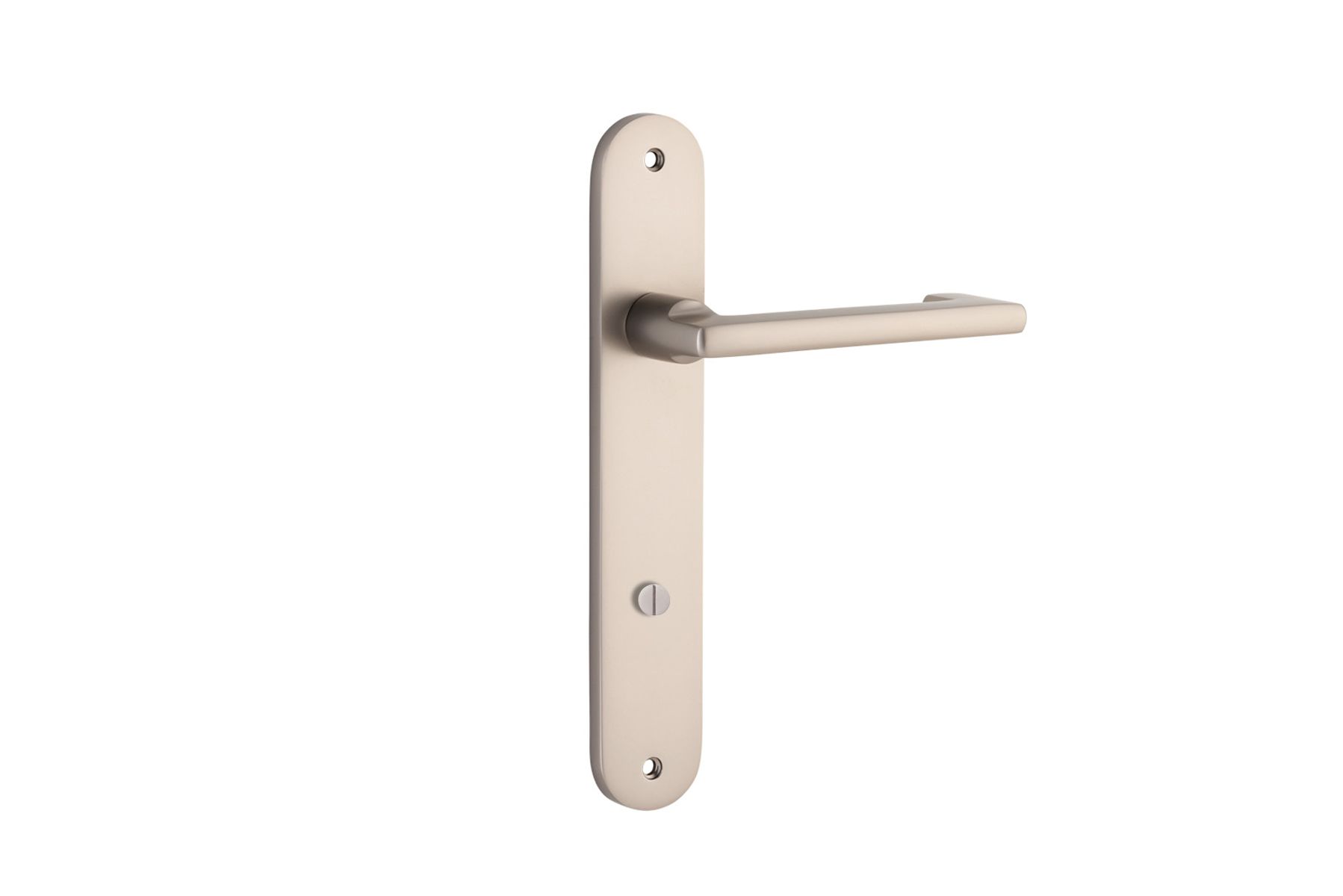 14852P85 - Baltimore Return Lever - Oval Backplate - Satin Nickel - Privacy