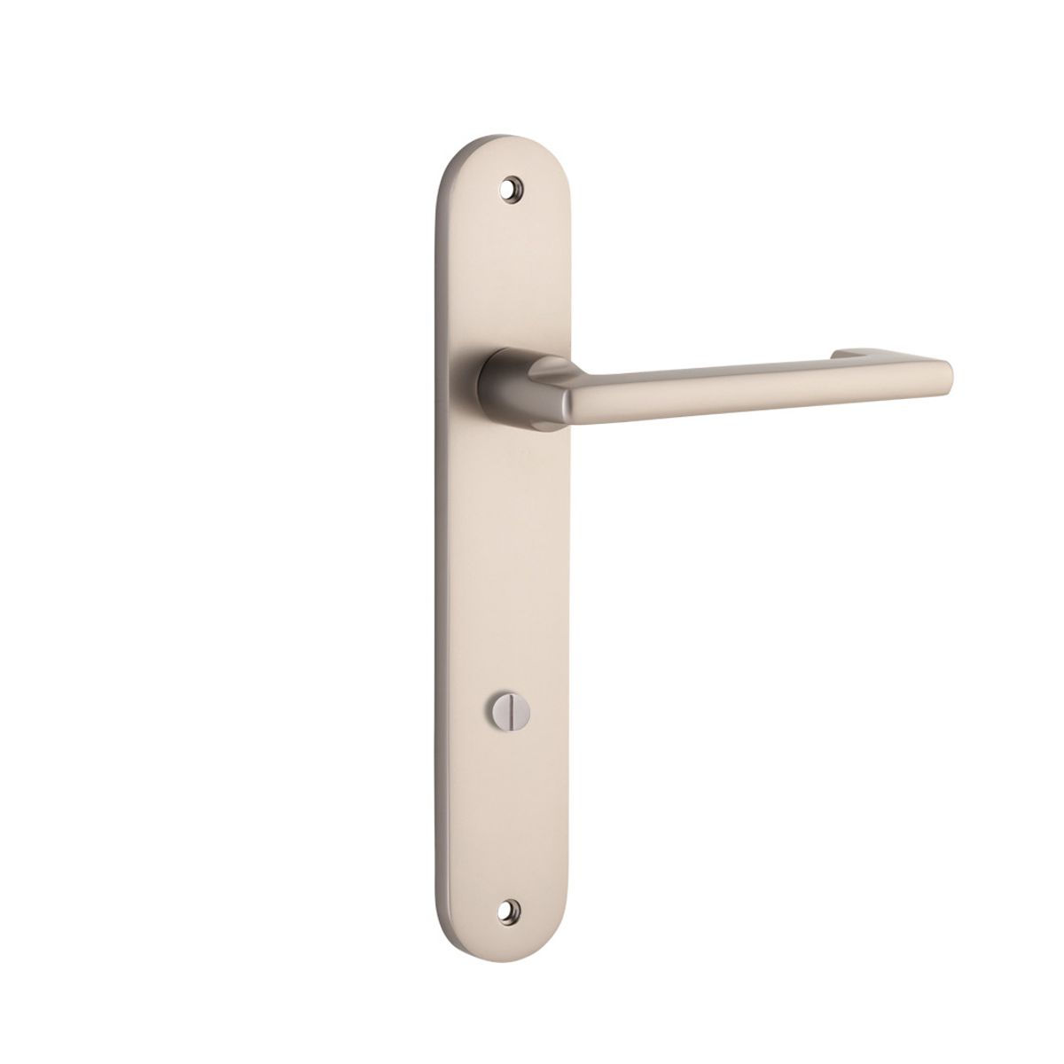 14852P85 - Baltimore Return Lever - Oval Backplate - Satin Nickel - Privacy