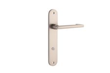 14852P85 - Baltimore Return Lever - Oval Backplate - Satin Nickel - Privacy