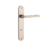 14852P85 - Baltimore Return Lever - Oval Backplate - Satin Nickel - Privacy