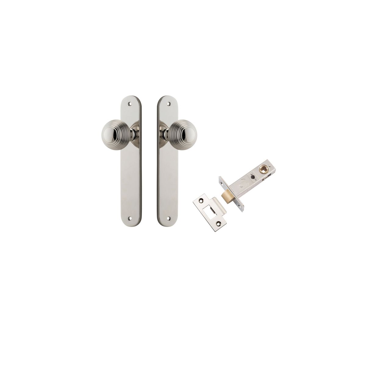 14336KPASS60 - Guildford Knob - Oval Backplate Passage Kit - Polished Nickel - Passage