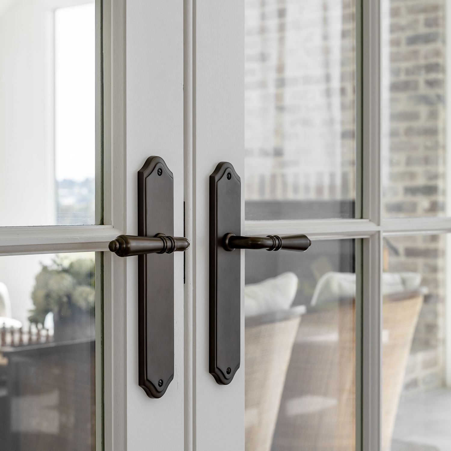 15212KPASS60 - Sarlat Lever - Shouldered Backplate Passage Kit - Brushed Brass - Passage