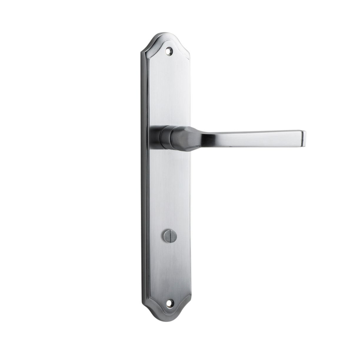 12220P85 - Annecy Lever - Shouldered Backplate - Brushed Chrome - Privacy