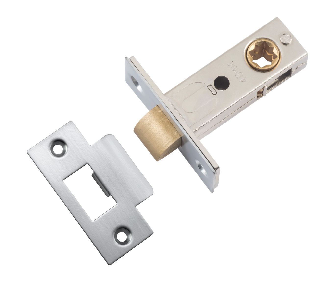 21495 - Hard Sprung Split Cam Tube Latch - 45mm Backset - Brushed Chrome