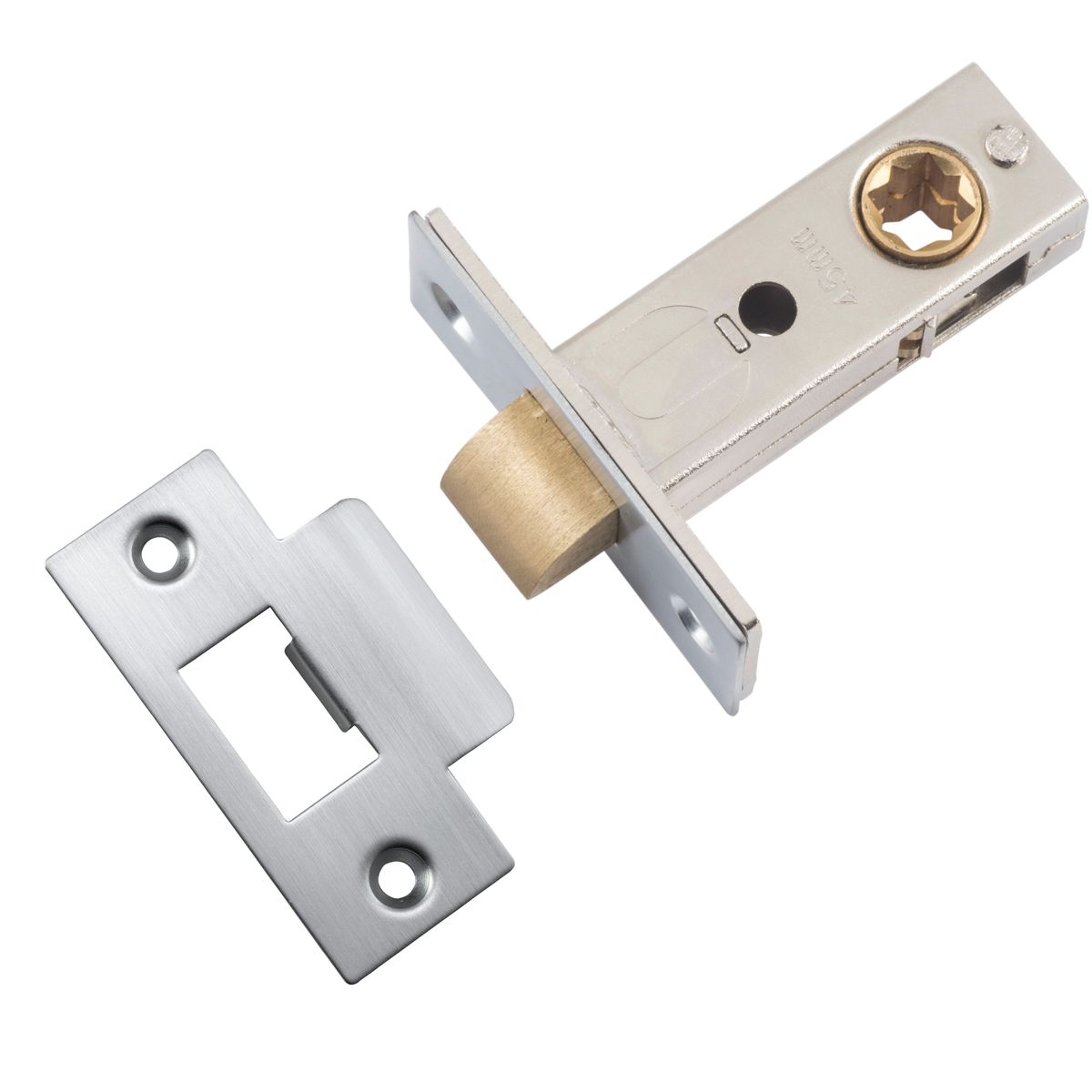 21495 - Hard Sprung Split Cam Tube Latch - 45mm Backset - Brushed Chrome