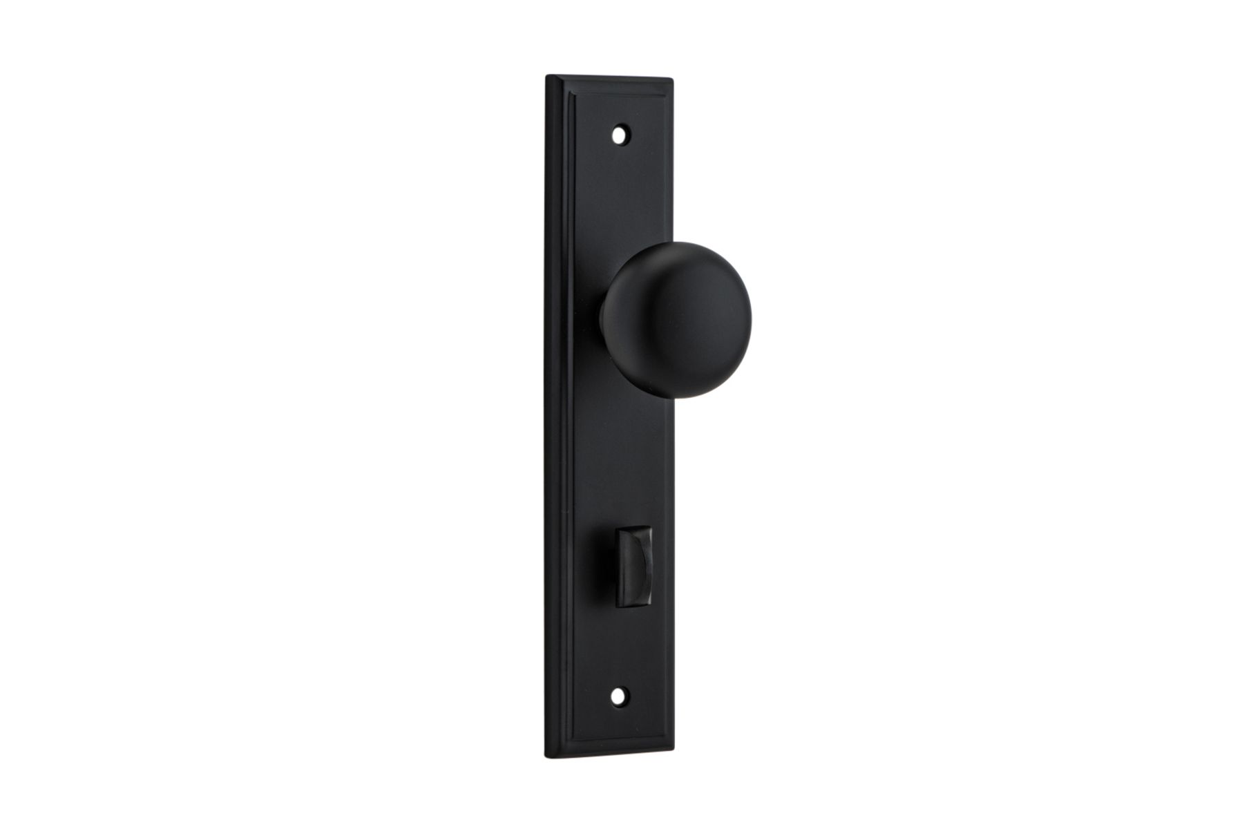 12840P85 - Cambridge Knob - Stepped Backplate - Matt Black - Privacy