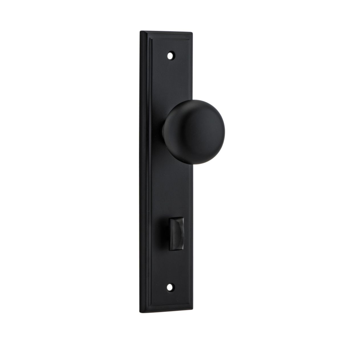 12840P85 - Cambridge Knob - Stepped Backplate - Matt Black - Privacy