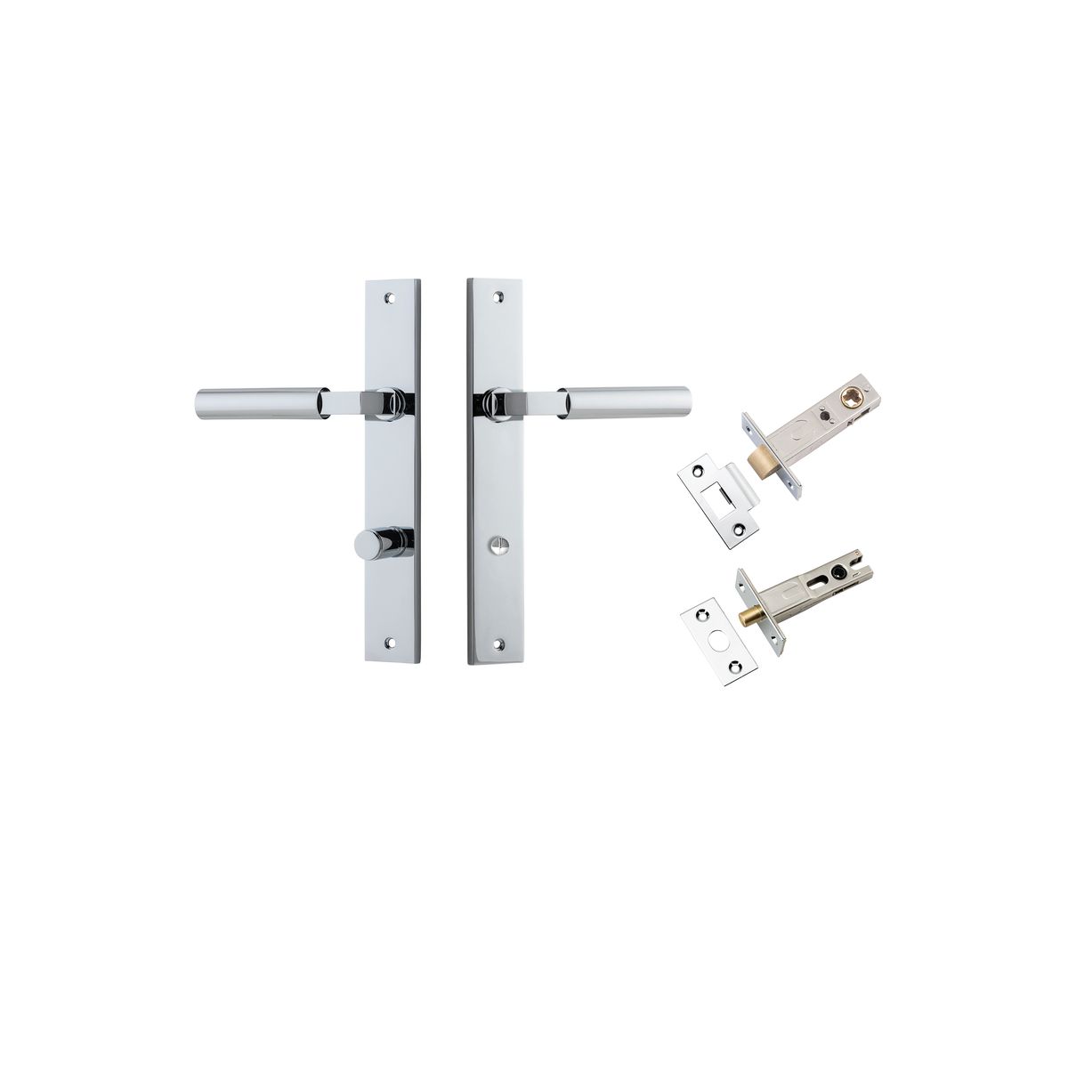 11750KPRIV60 - Berlin Lever - Rectangular Backplate Privacy Kit - Polished Chrome - Privacy