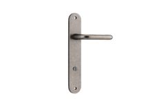 13846P85 - Oslo Lever - Oval Backplate - Distressed Nickel - Privacy