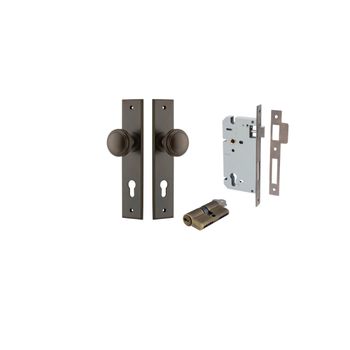 Paddington Knob - Chamfered Backplate Entrance Kit with High Security Lock