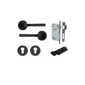 Annecy Lever - Round Rose Entrance Kit with Separate High Security Lock