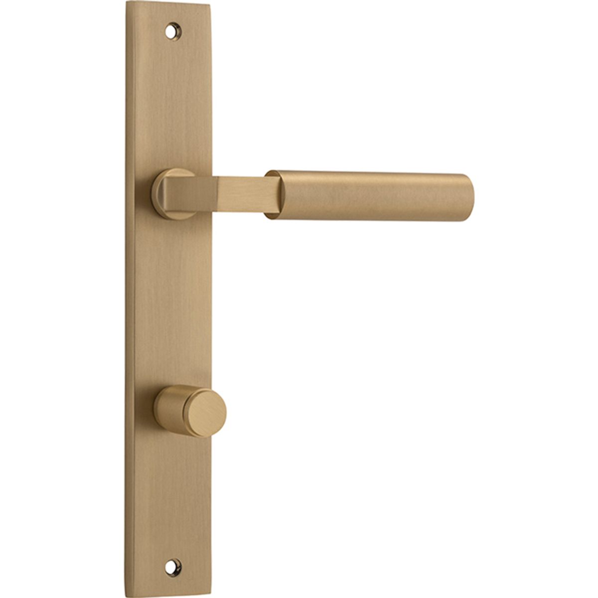 15250P85 - Berlin Lever - Rectangular Backplate - Brushed Brass - Privacy