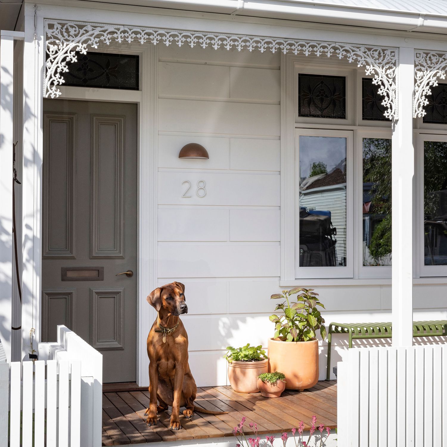 9364 - Oxford Lever - Round Rose - Brushed Brass - Passage