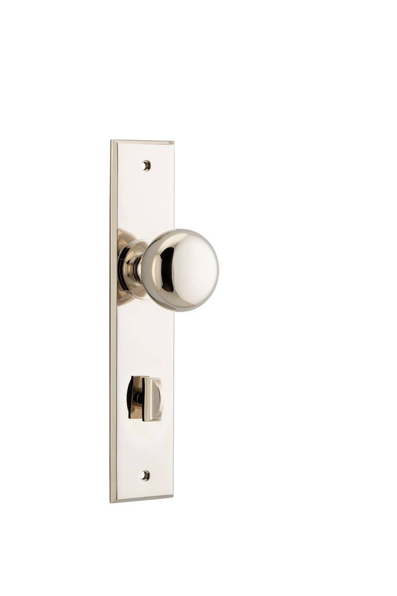 14446P85 - Cambridge Knob - Chamfered Backplate - Polished Nickel - Privacy