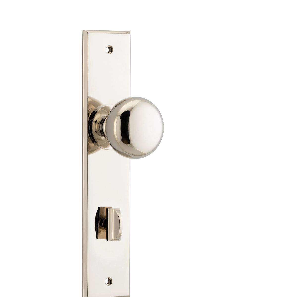 14446P85 - Cambridge Knob - Chamfered Backplate - Polished Nickel - Privacy