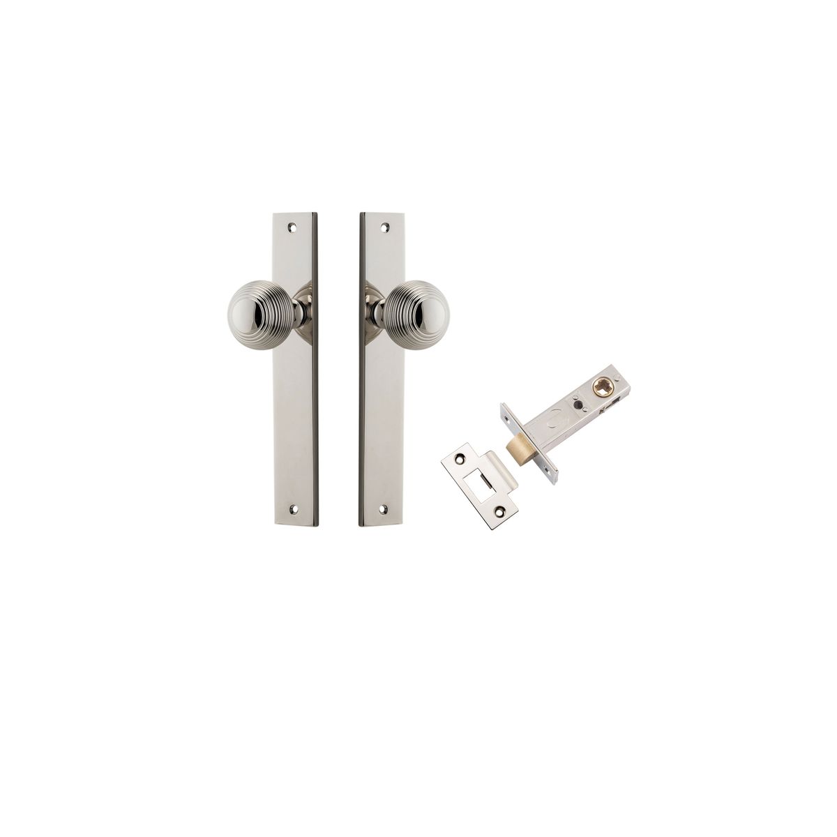 14324KPASS60 - Guildford Knob - Rectangular Backplate Passage Kit - Polished Nickel - Passage