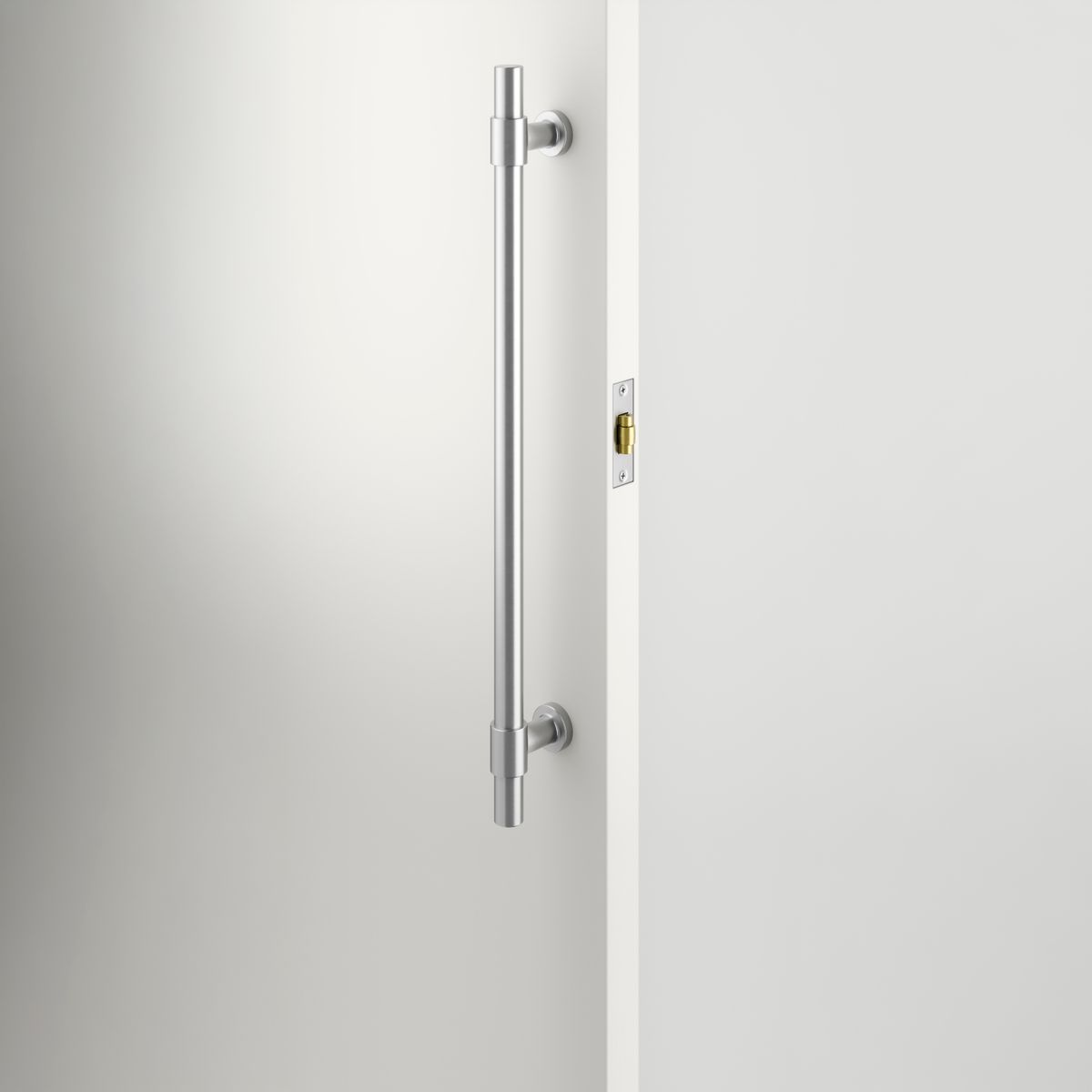 21856 - Roller Latch with Face Plate and Striker - Brushed Chrome