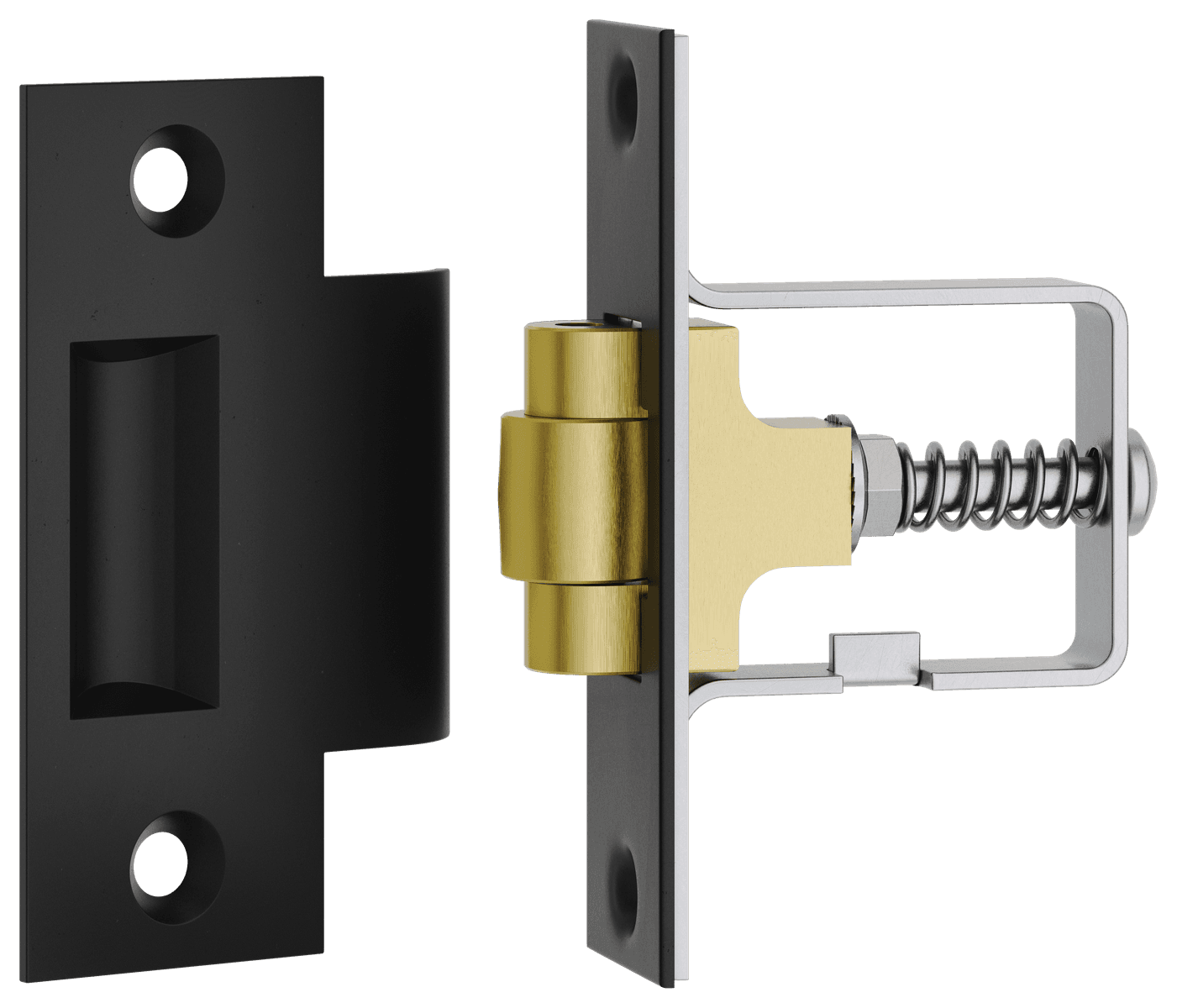 21854 - Roller Latch with Face Plate and Striker - Matt Black