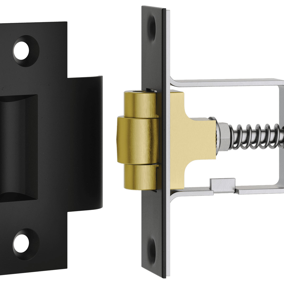 21854 - Roller Latch with Face Plate and Striker - Matt Black