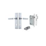 12296KENTR60KK - Brunswick Lever - Chamfered Backplate Entrance Kit with High Security Lock - Brushed Chrome - Entrance