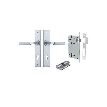 Brunswick Lever - Chamfered Backplate Entrance Kit with High Security Lock