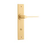 15258P85 - Como Lever - Chamfered Backplate - Brushed Brass - Privacy