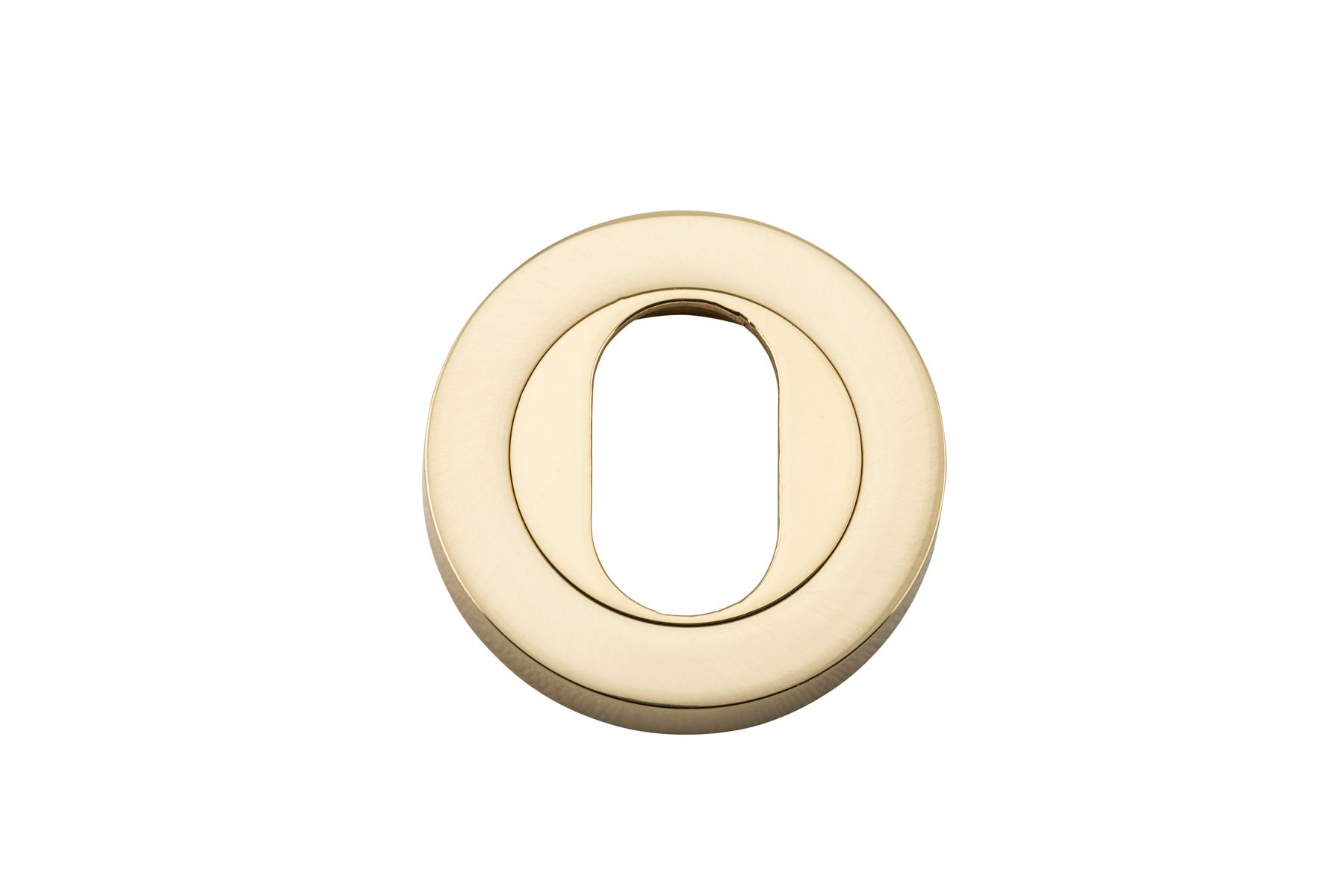 20060 - Oval Escutcheon -  Round - Polished Brass