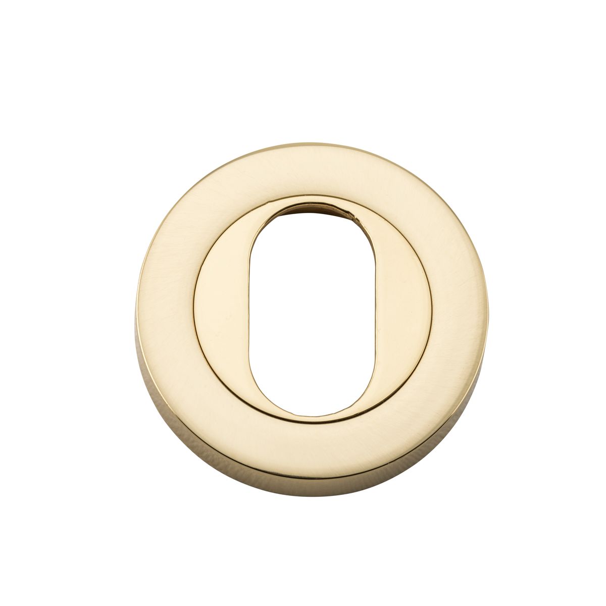 20060 - Oval Escutcheon -  Round - Polished Brass
