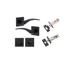 0283KPRIV60 - Oxford Lever - Square Rose Privacy Kit with Separate Privacy Turn - Matt Black - Privacy