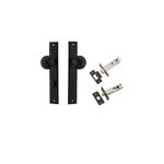 12824KPRIV60 - Guildford Knob - Rectangular Backplate Privacy Kit with Privacy Turn - Matt Black - Privacy