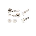 9208KPRIV60 - Sarlat Lever - Round Rose Privacy Kit with Separate Privacy Turn - Polished Nickel - Privacy
