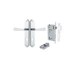 11874KENTR60KK - Copenhagen Lever - Shouldered Backplate Entrance Kit with High Security Lock - Polished Chrome - Entrance