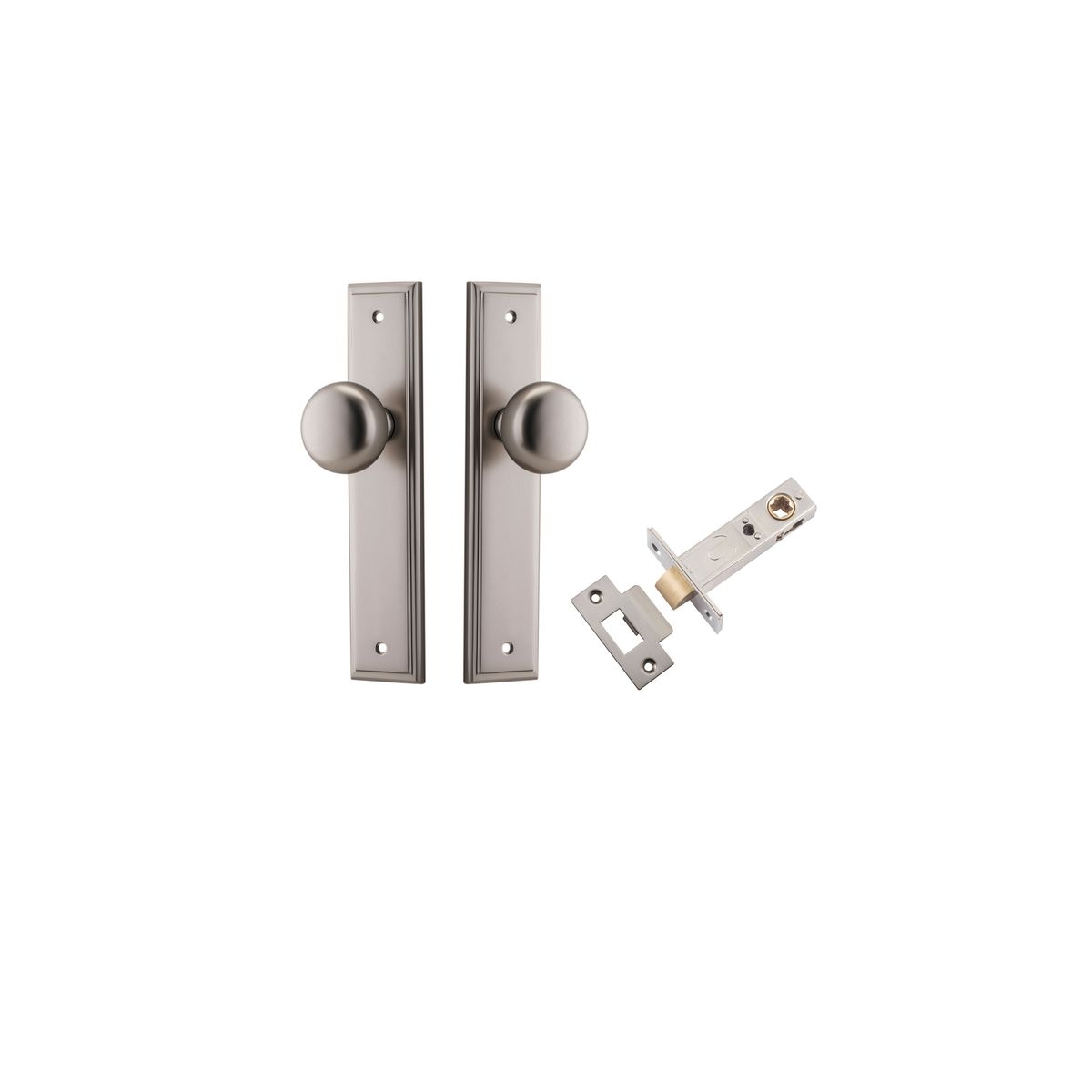 14840KPASS60 - Cambridge Knob - Stepped Backplate Passage Kit - Satin Nickel - Passage