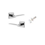 0434KIBPRIV60 - Como Lever - Square Rose Privacy Kit (Inbuilt Privacy) - Polished Chrome - Privacy