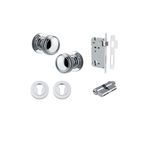 0214KENTR60KK - Paddington Knob - Round Rose Entrance Kit with Separate High Security Lock - Polished Chrome - Entrance